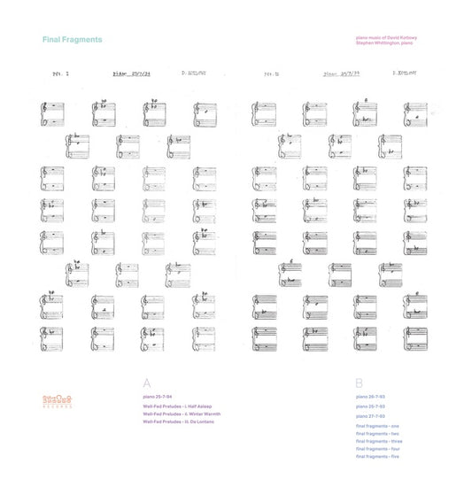 WHITTINGTON, STEPHEN - Final Fragments - Piano Music of David Kotlowy